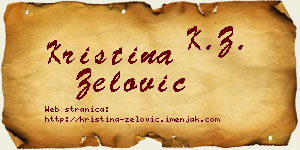 Kristina Zelović vizit kartica